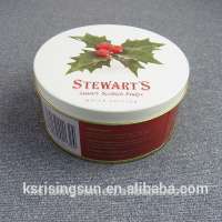 Round sugar candy tin box