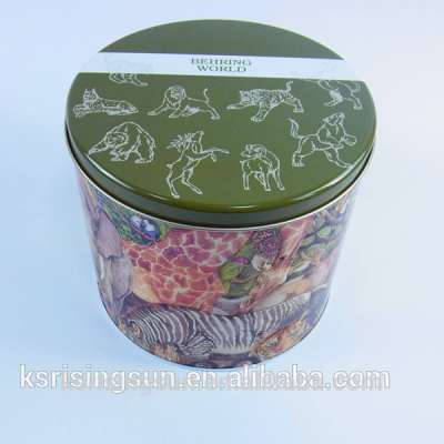 round nut tin box for cookies food