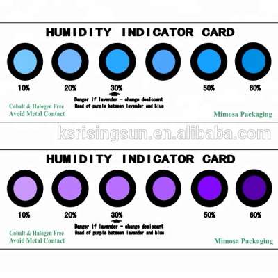 Cobalt free and Halogen Free Humidity Indicator Card